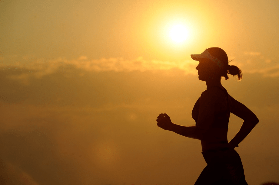 a person jogging in the morning